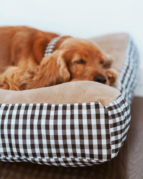 Cama para perros - modelo Vichy negro